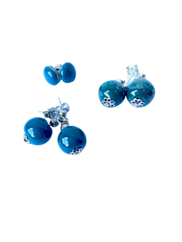 Kazuri | Mix van Kazuri oorringen | Sea Green