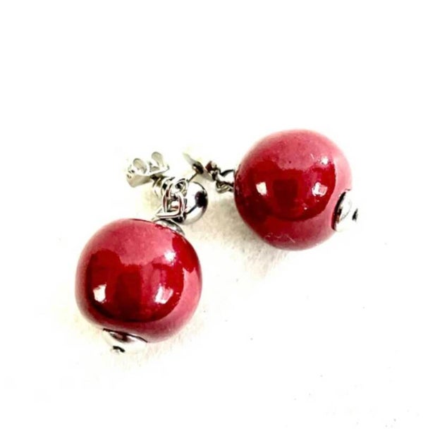Kazuri | Oorbel drop round Bordeaux