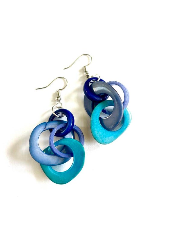 Tagua Oorbel Michelle Turqouise