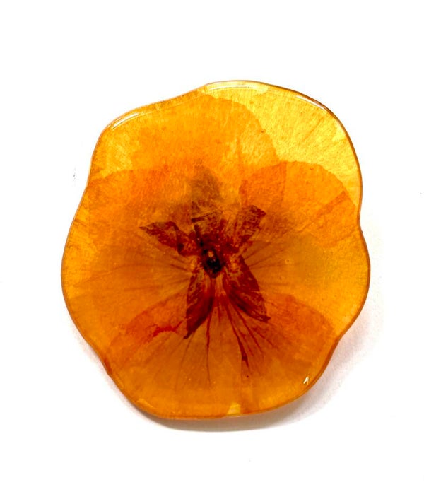 Vioolbloem | Broche | Okergeel XL