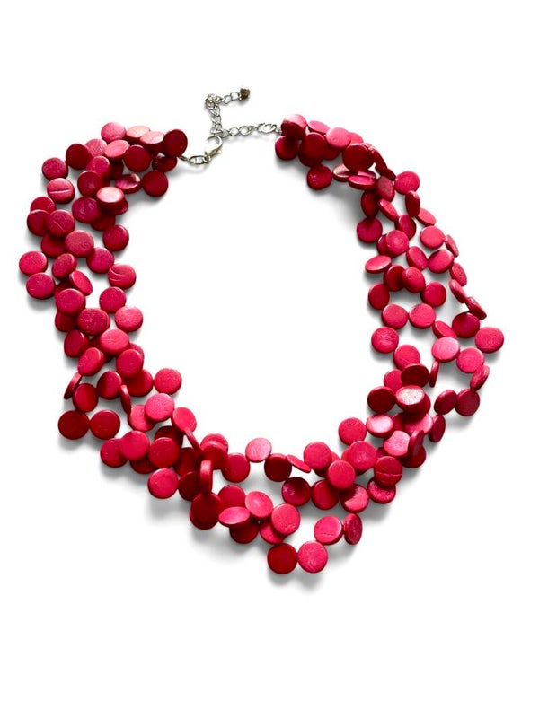 Ketting shale 3 - strand  kokos | Red 17"