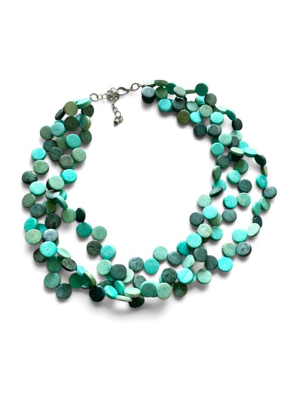 Ketting shale 3 - strand  kokos | Azur   17"