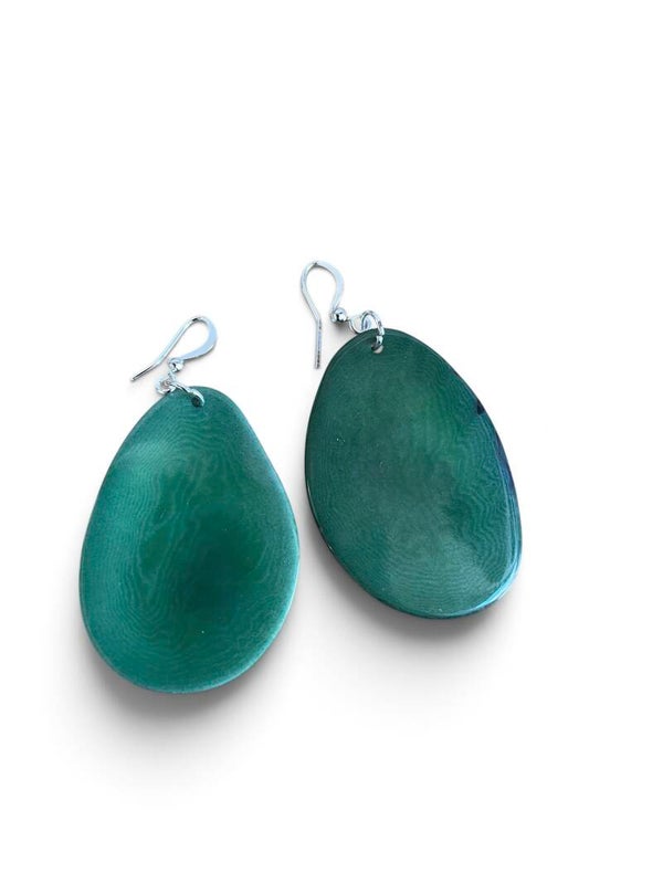 Tagua Oorringen blad  Emerald Green