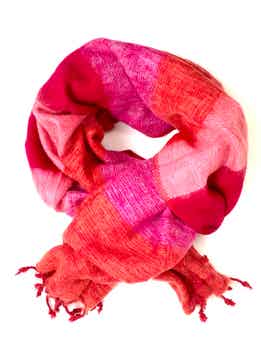 Yakwol sjaal | Orange pink