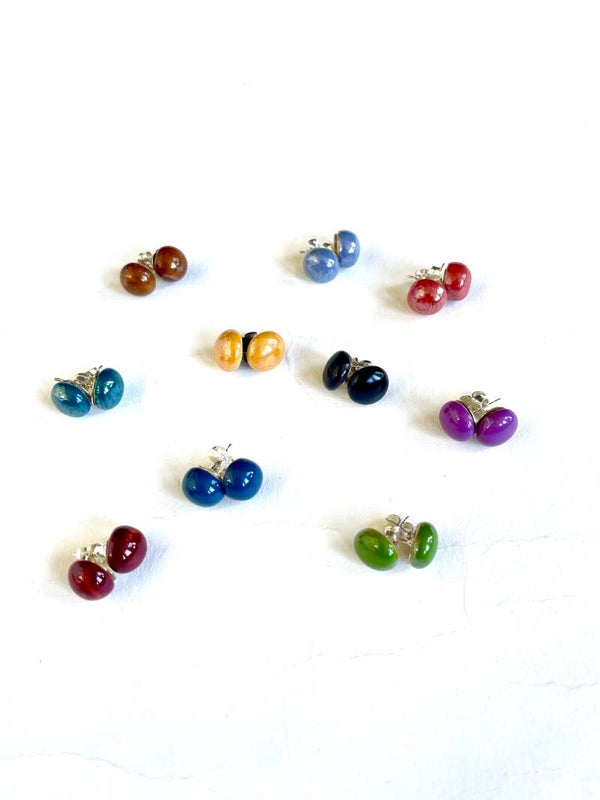 Set oorbel stud round 10 stuks