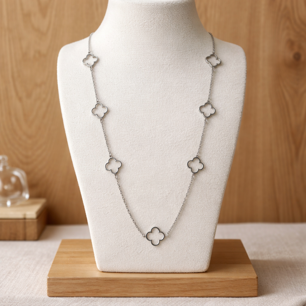 Collier Trèfles argenté
