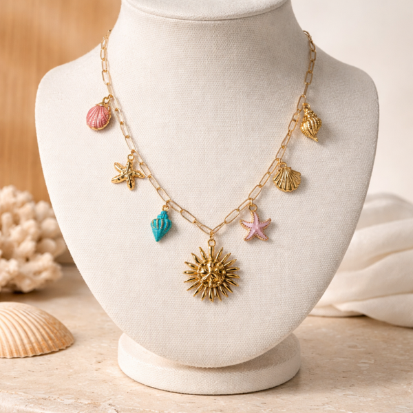 Collier breloques plaisir de l'océan