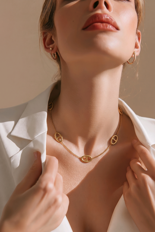 Collier maille marine
