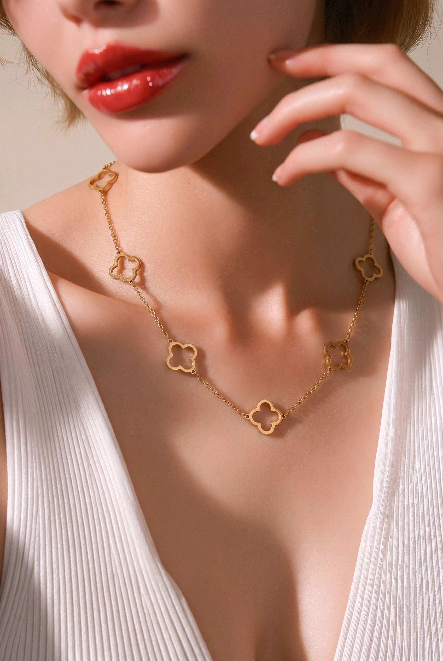 Collier Trèfles doré