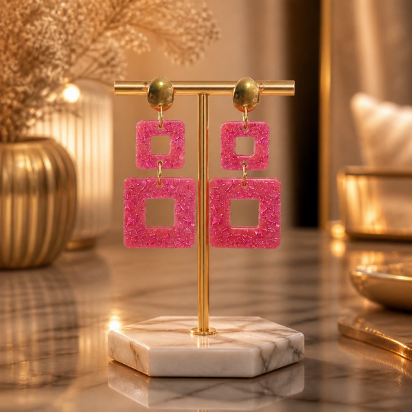 Boucles d'oreilles prisméa double 2