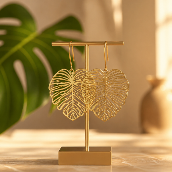 Boucles d'oreilles Urban Jungle "La Monstera".