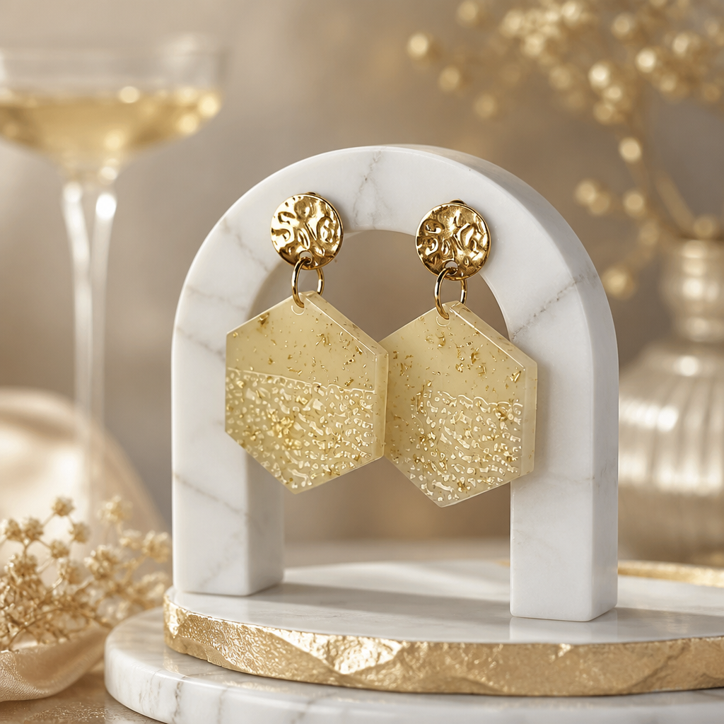 Boucles d'oreilles Stratéa Héxagone