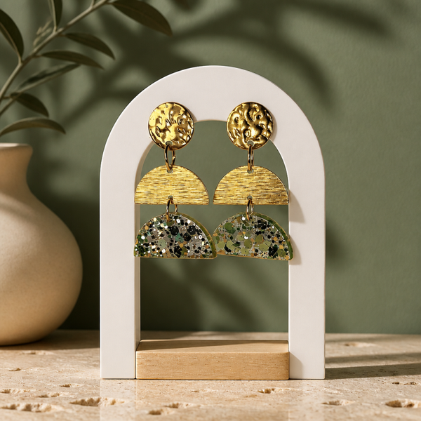 Boucles d'oreilles Lunéa Verde