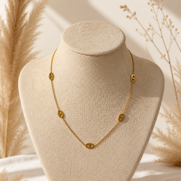 Collier maille marine fin
