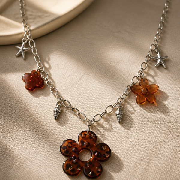 Collier breloques argent
