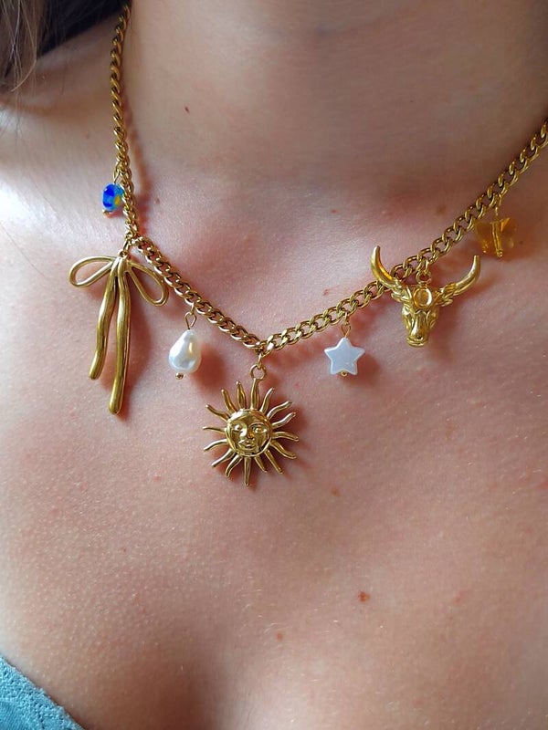 Collier breloque soleil