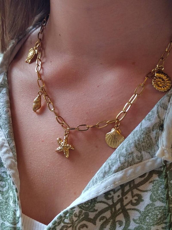 Collier breloques Coquillages