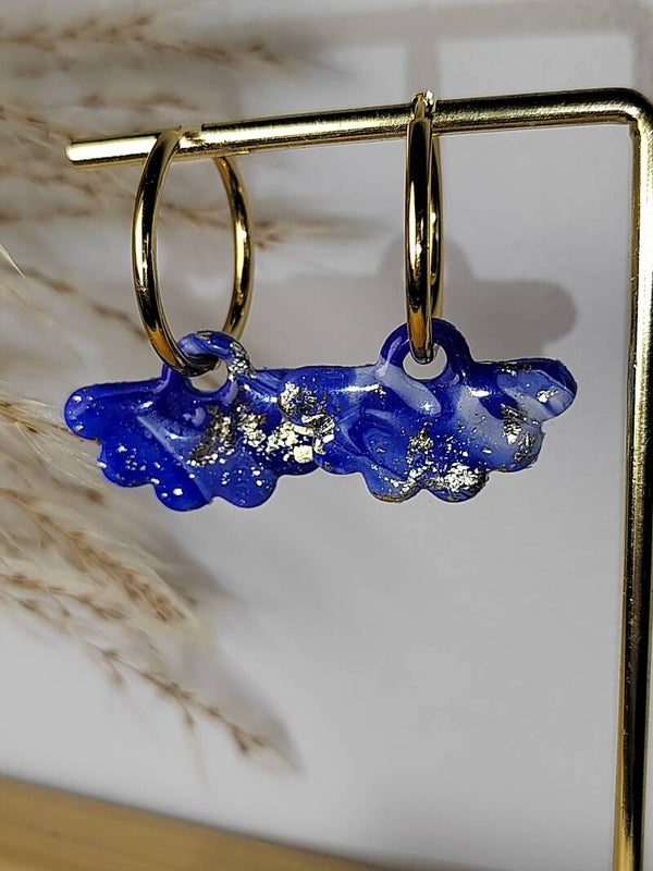 boucles d'oreilles éventail polymère