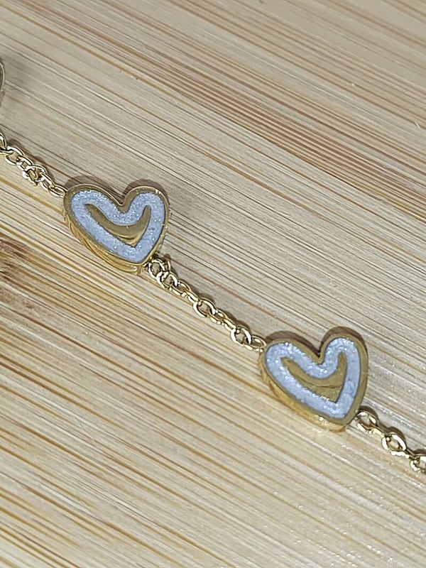 Bracelet Amour nacre blanc