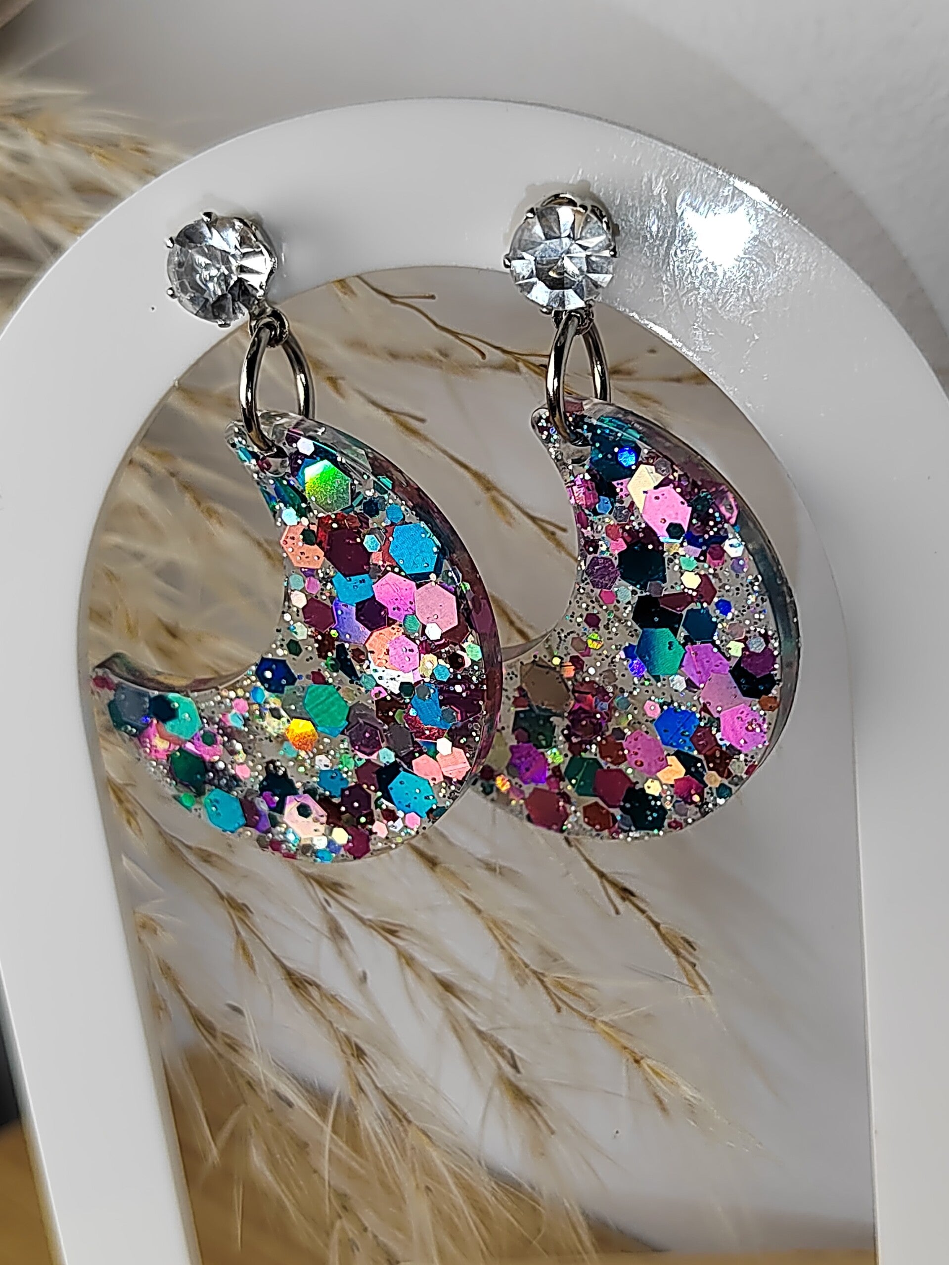 Boucles d'oreilles Prisméa demi lune