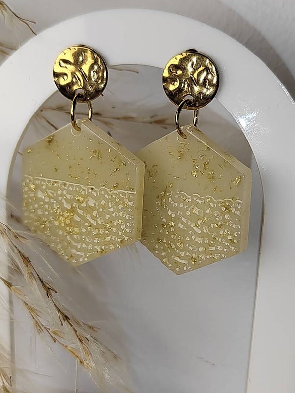 Boucles d'oreilles Stratéa Héxagone