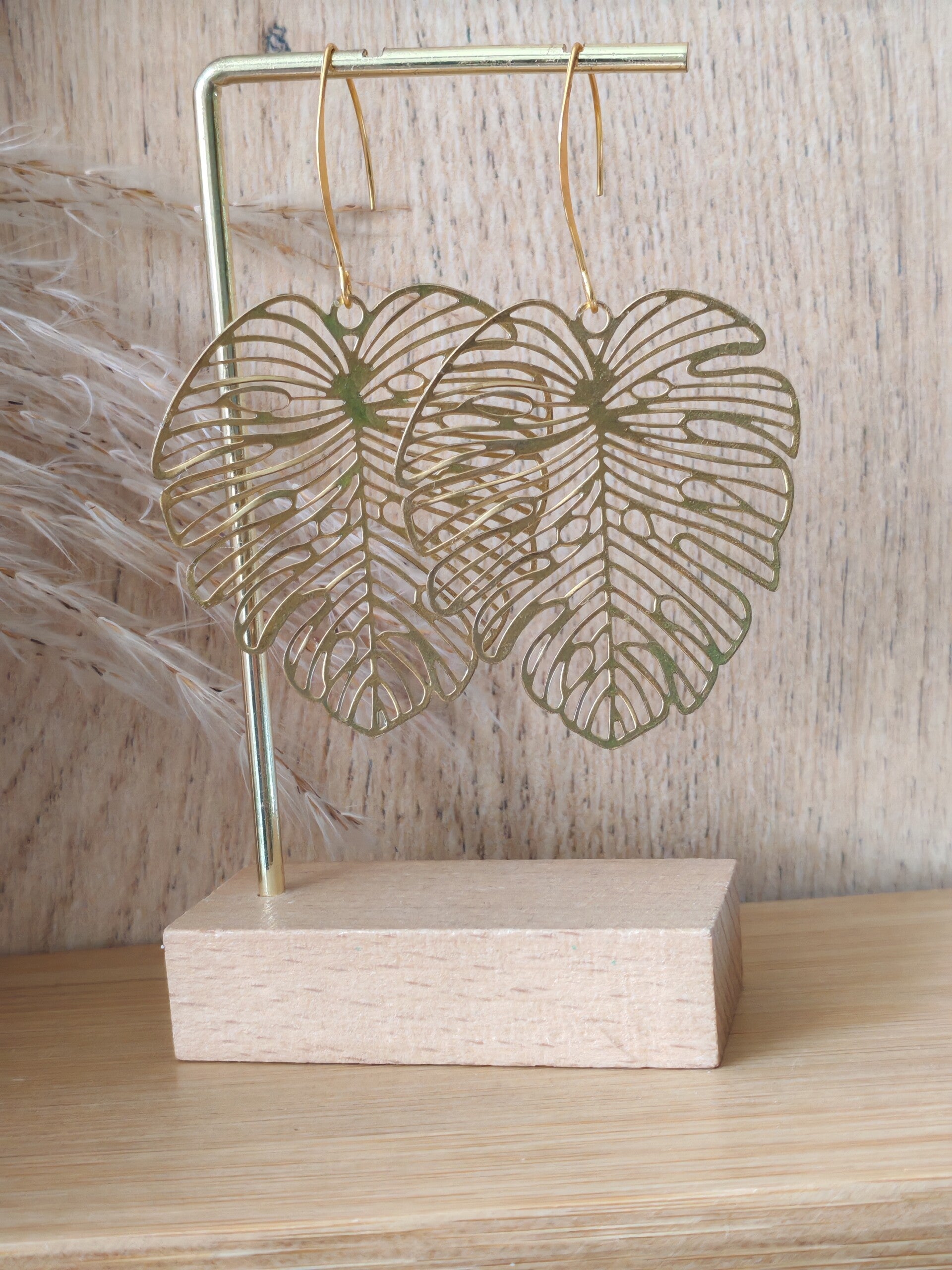 Boucles d'oreilles Urban Jungle "La Monstera".