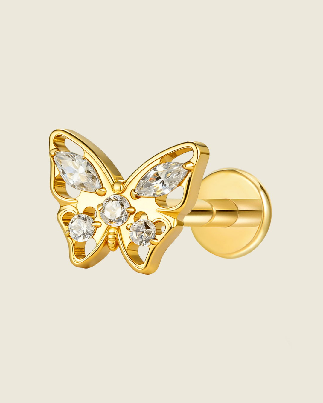 Filigree Butterfly Gem Labret