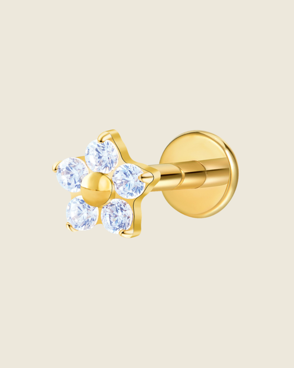 Sparkling Crystal Flower Labret