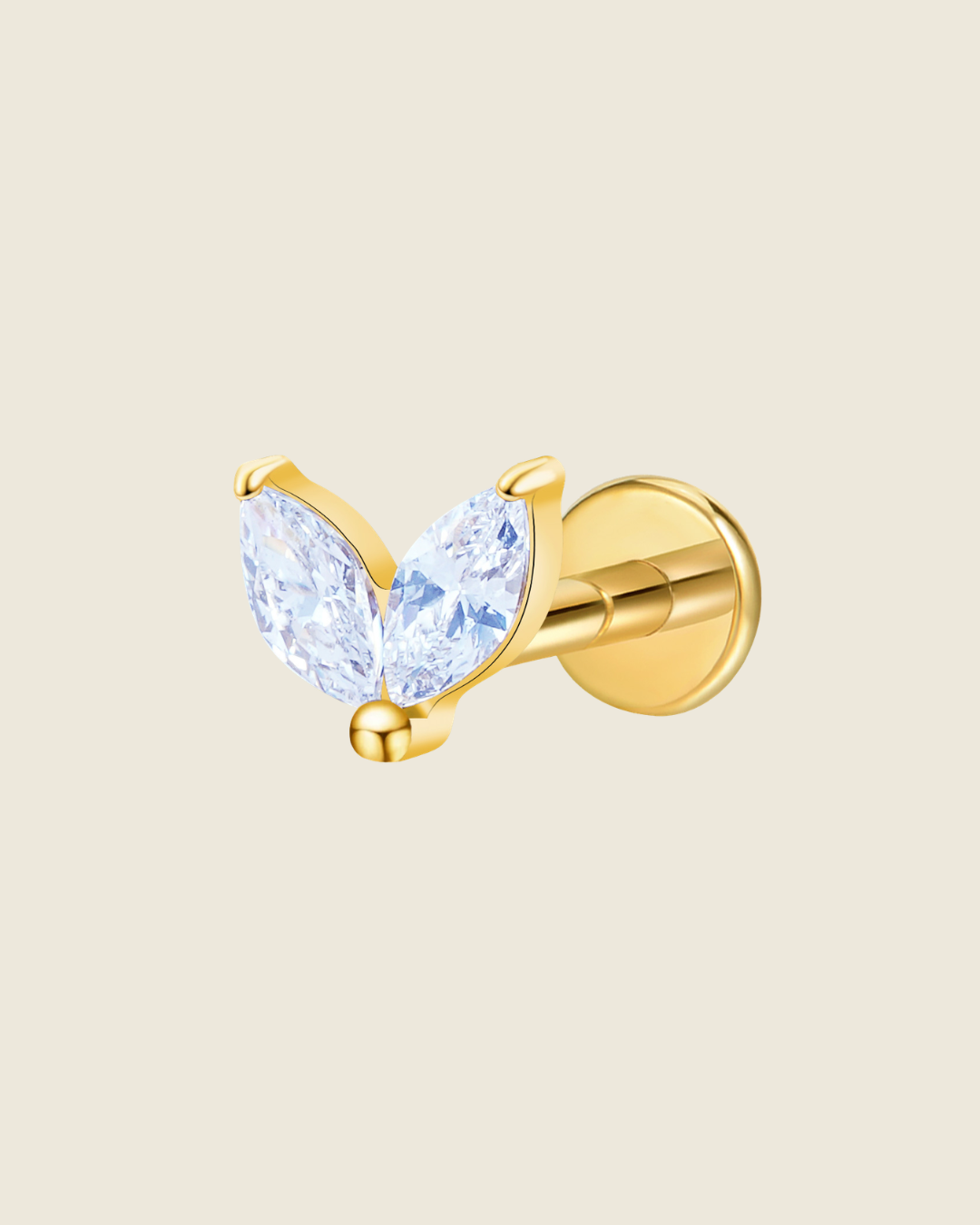 Marquise Leaf Duet Labret