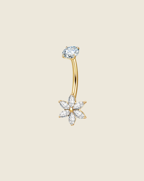Navelpiercing Whiteflower
