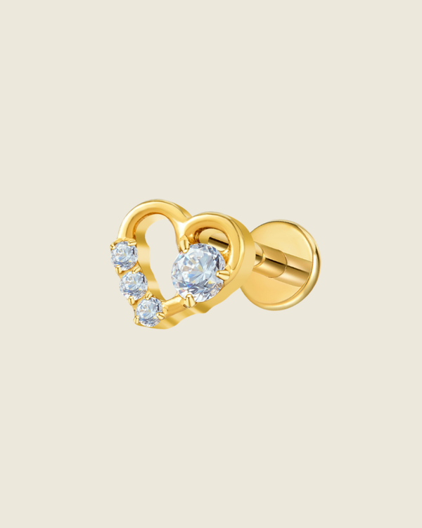 Solitaire Heart Accent Labret