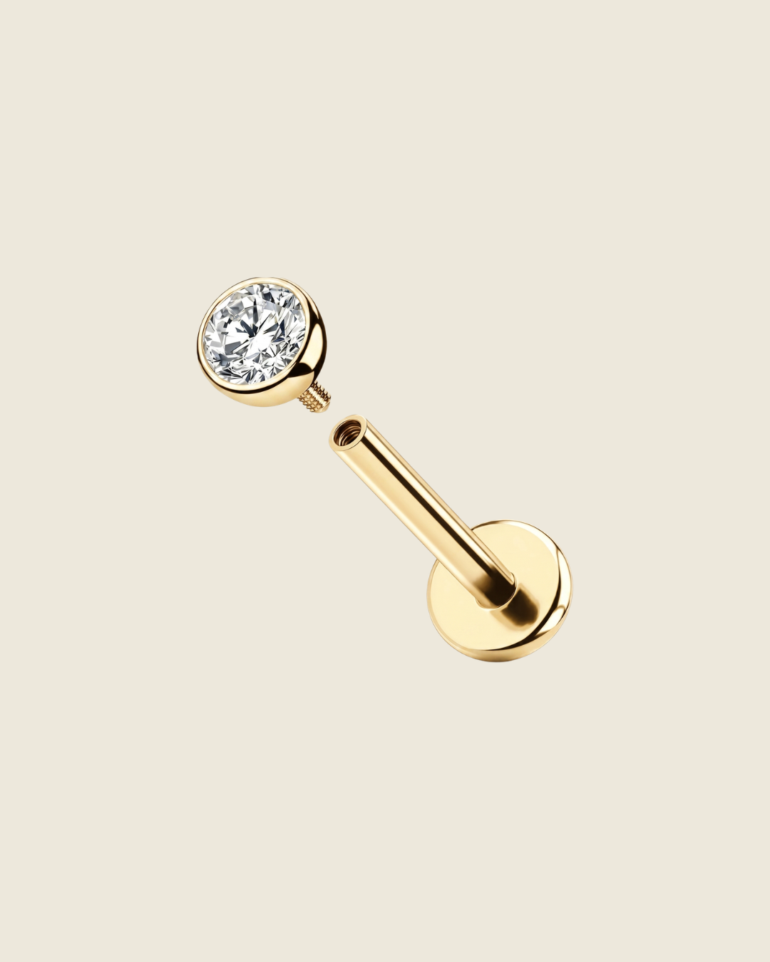 Bezel Solitaire Crystal Labret