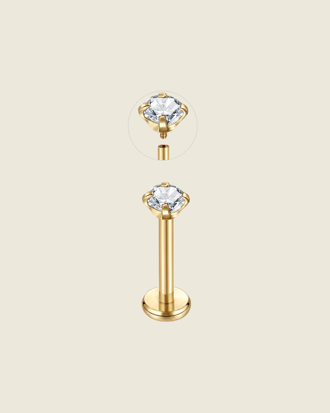 Solitaire Sol Gem Labret
