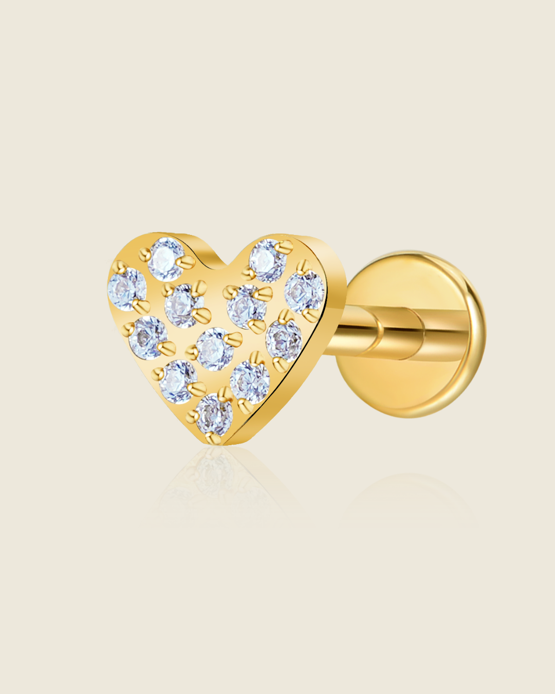 Pave heart Labret