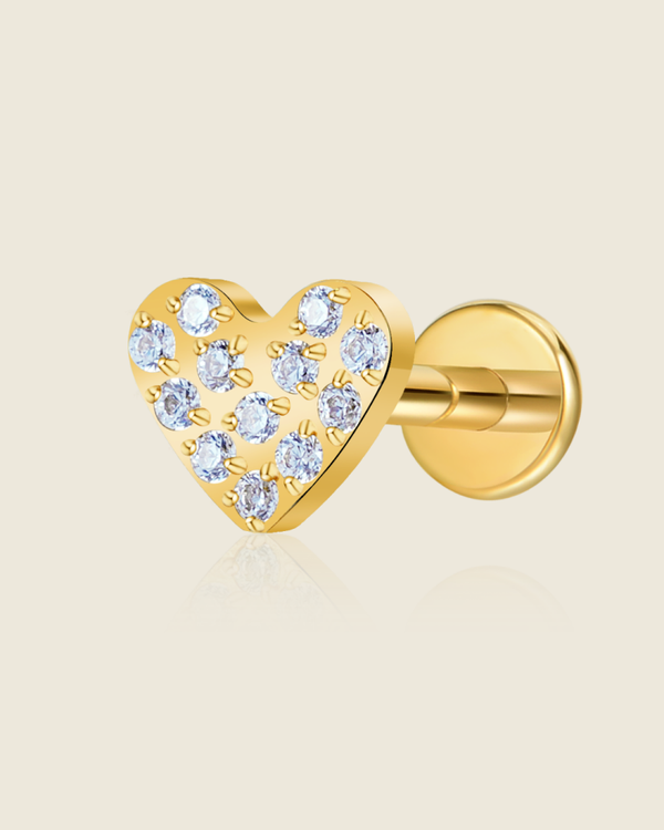 Pave heart Labret