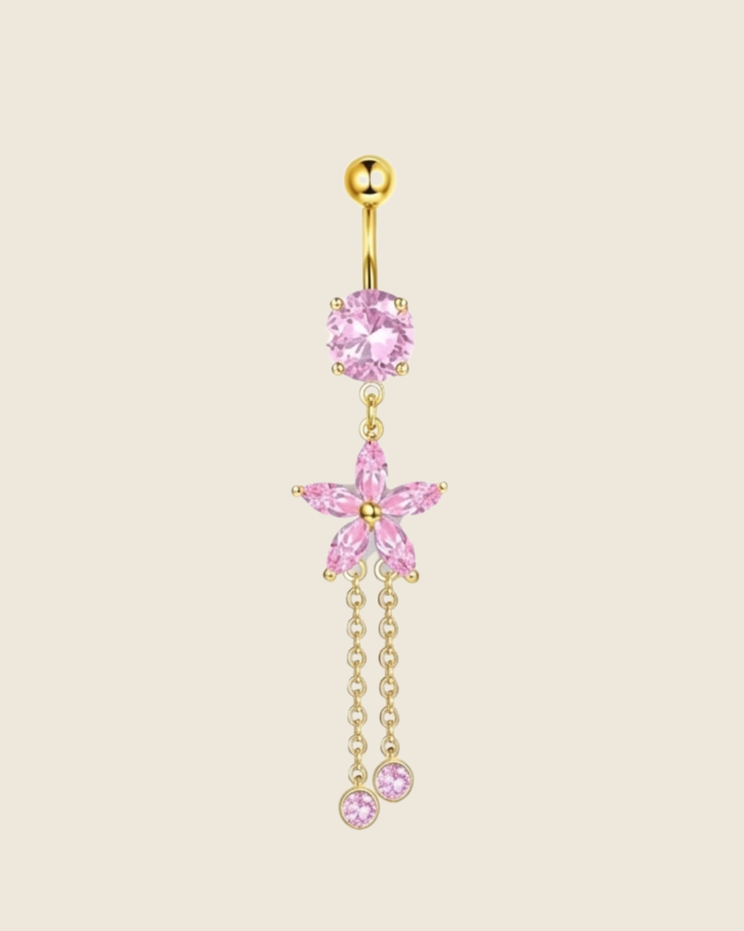 Navelpiercing Pink flower