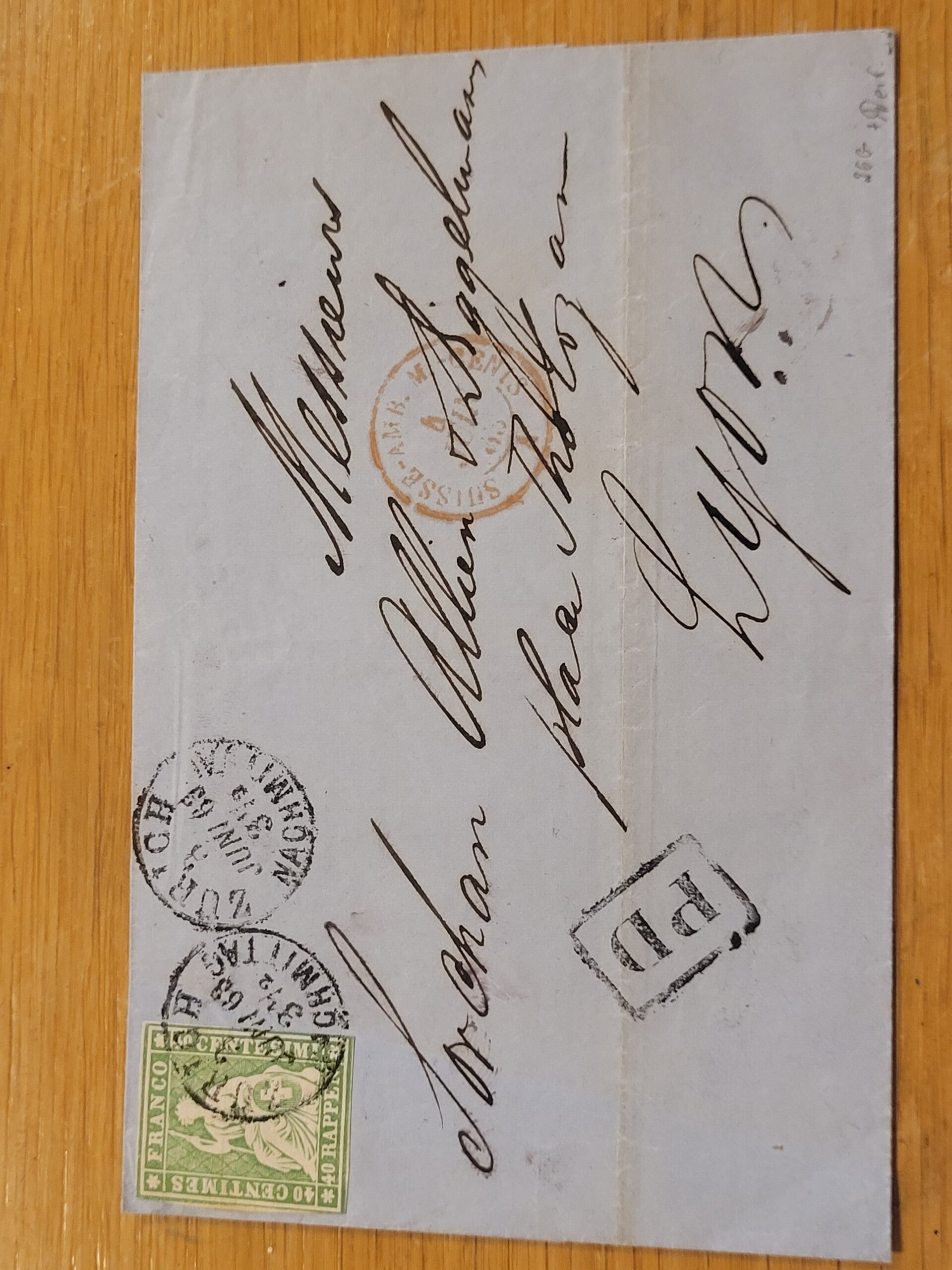 Strubelbrief SBK 26G nach Lyon (Kat. 220Fr.)
