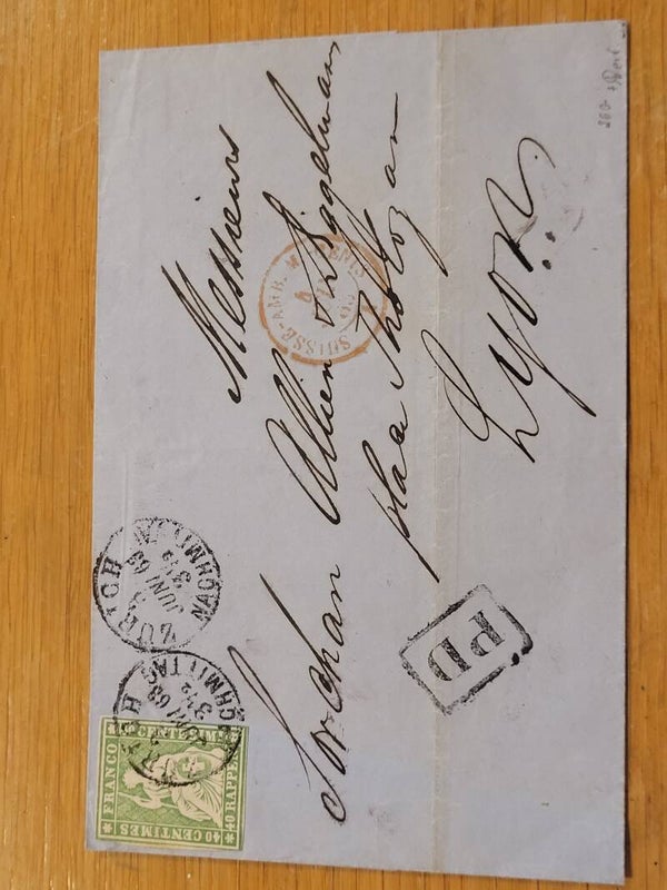 Strubelbrief SBK 26G nach Lyon (Kat. 220Fr.)