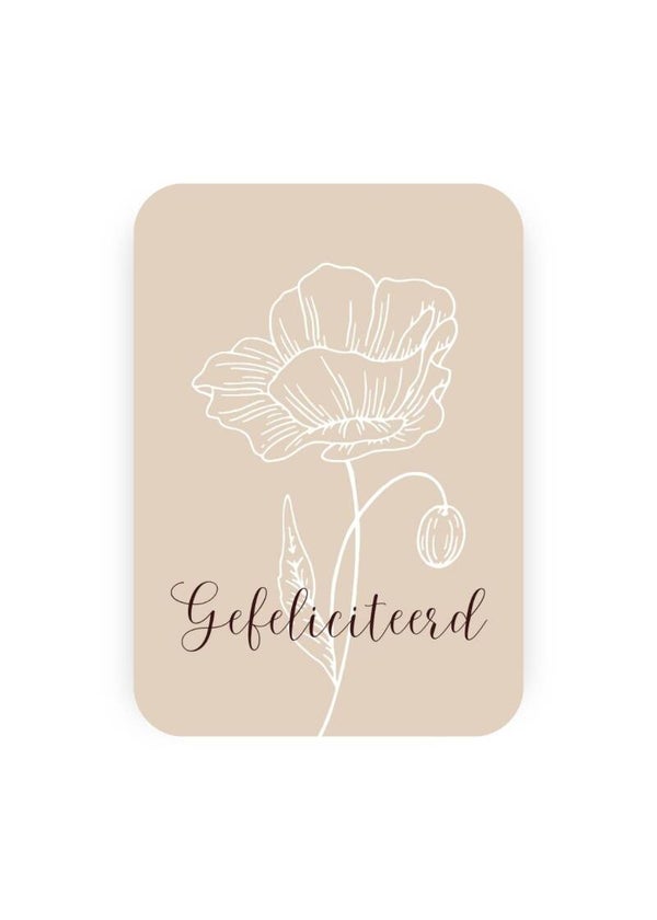 Mini-kaartje gefeliciteerd bloem