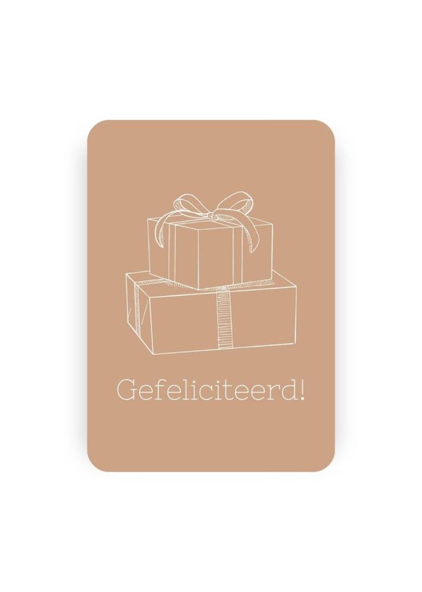 Mini-kaartje gefeliciteerd cadeau