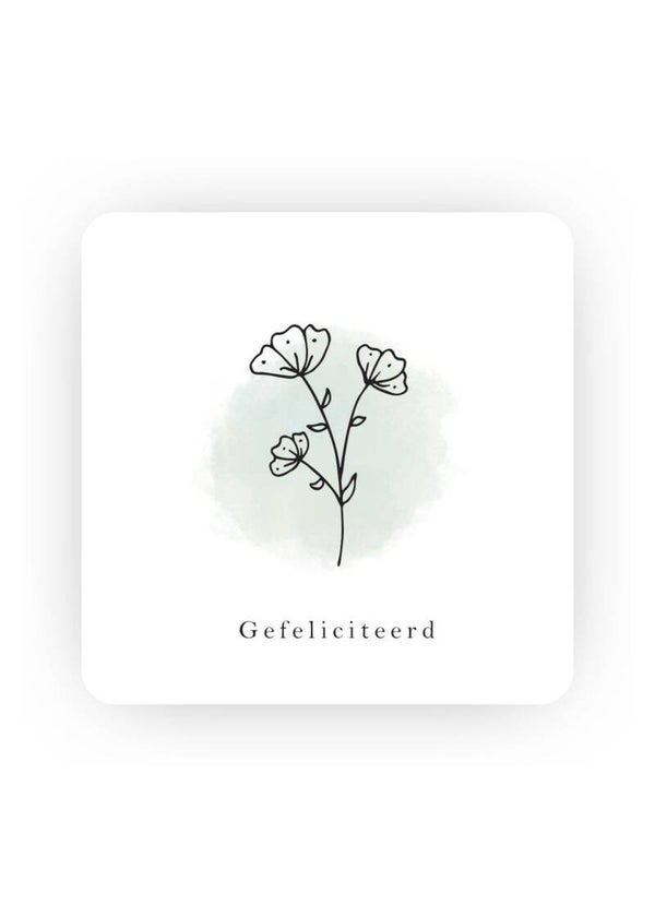 Kaart vierkant - Gefeliciteerd