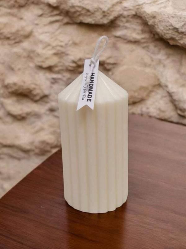 White Eco Pillar Decorative Candle