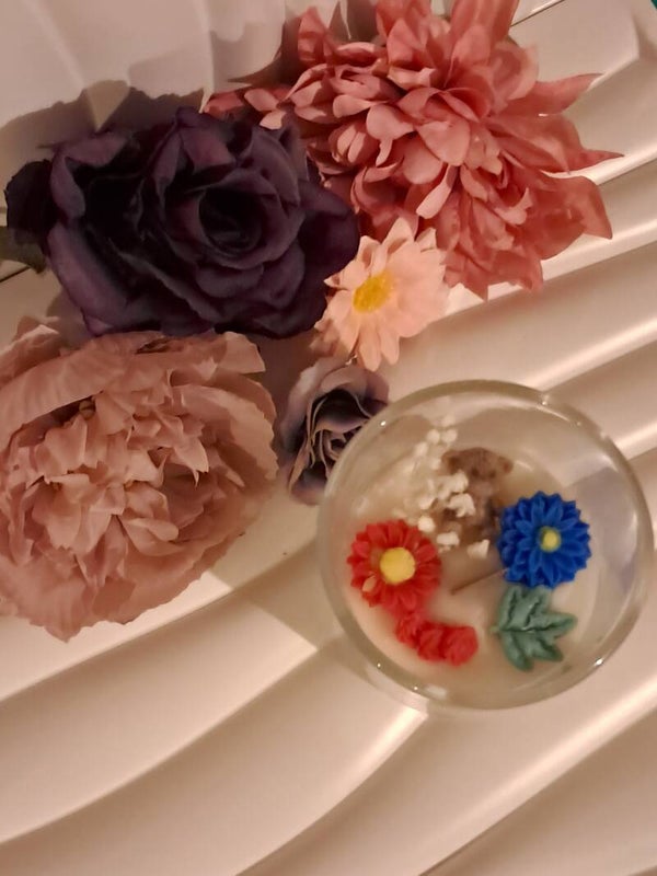 Bougie décorée - Nougat Blanc