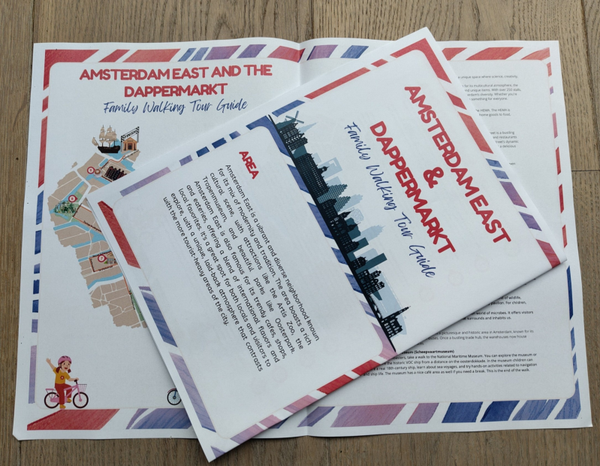 Family walking tour guide Amsterdam East in PDF