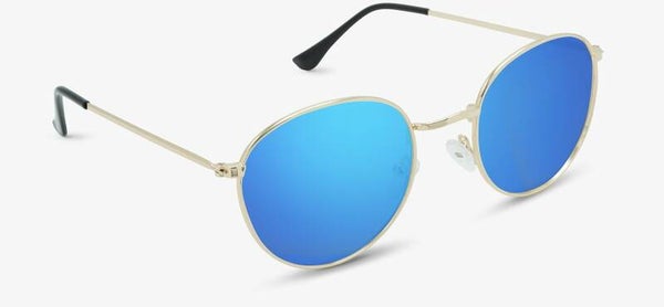 Greenwich gold metal frame - blue lens