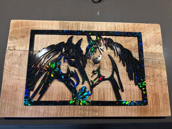 Wandpaneel “Paarden” 50x30x2,5cm