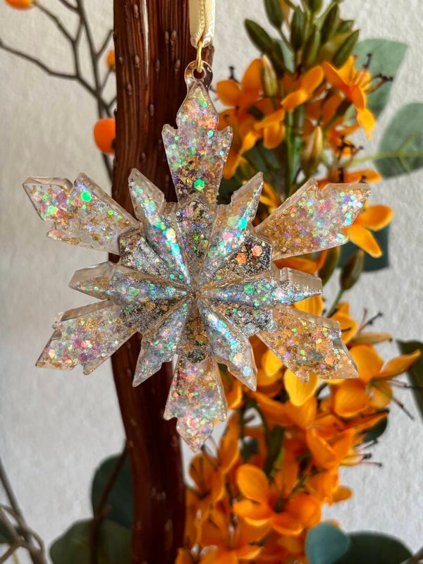 Kersthanger “Sneeuwvlok” zilver/goud