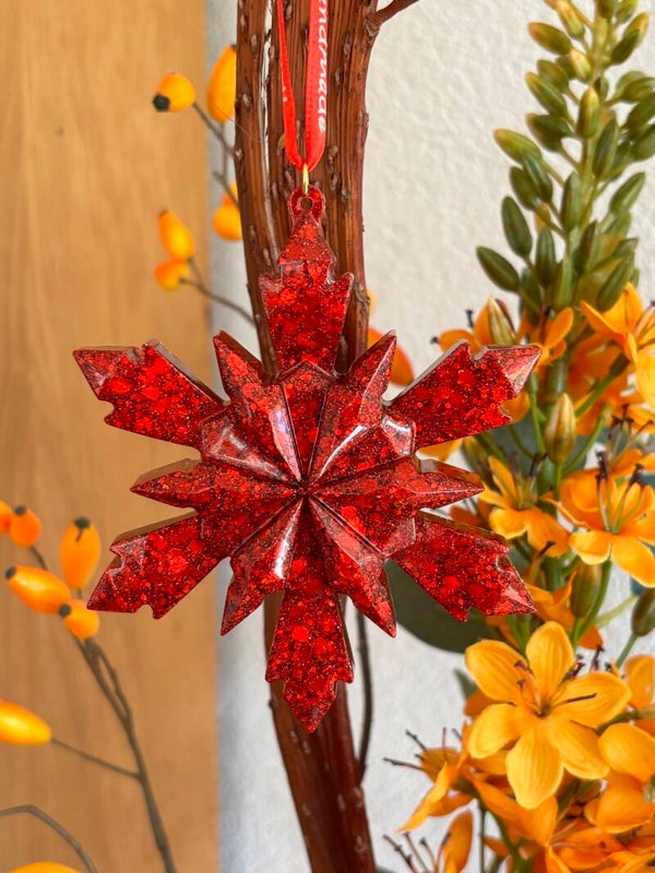 Kersthanger “Sneeuwvlok” rood