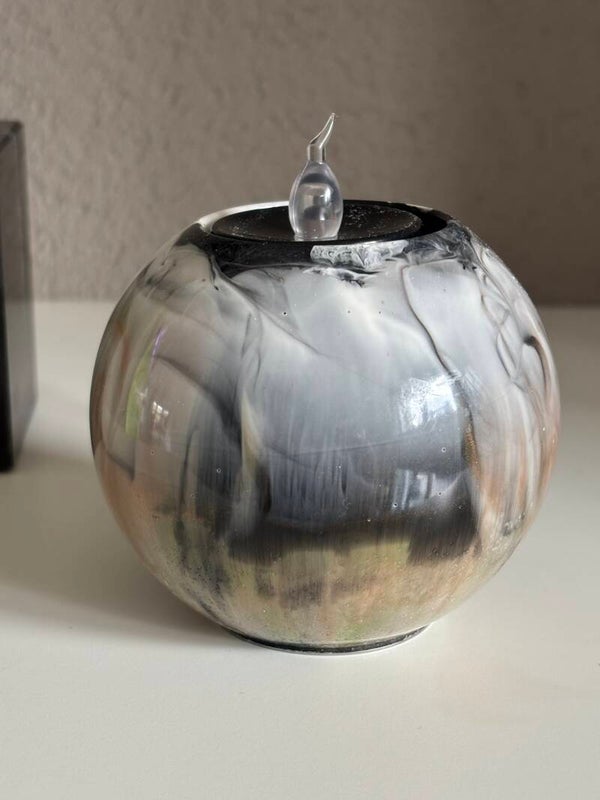 Epoxy bol kaarshouder in wit/brons/zwart/groen
