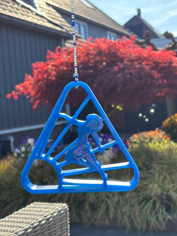 Hanger Naturisme symbool in prachtig blauw, incl. kralenketting